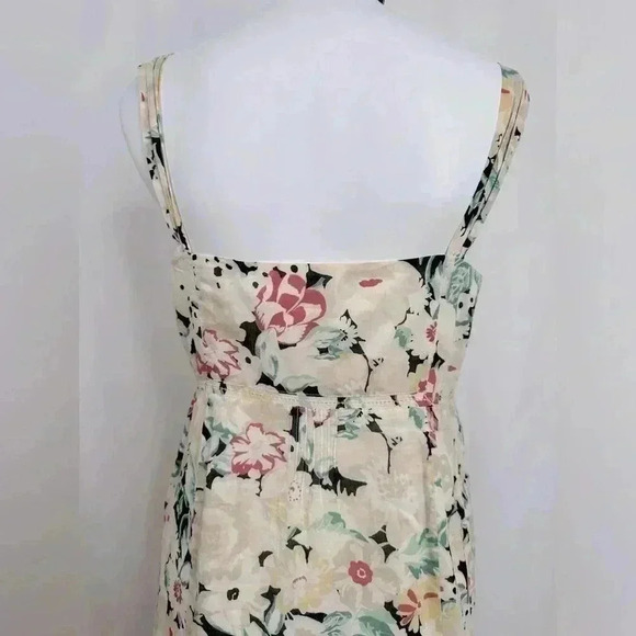 Halogen Women’s Romantic Floral Print Cotton Midi Dress Empire Waist Size L - Picture 8 of 14